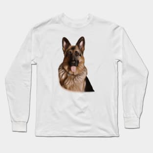 Cute German Shepherd Drawing Long Sleeve T-Shirt